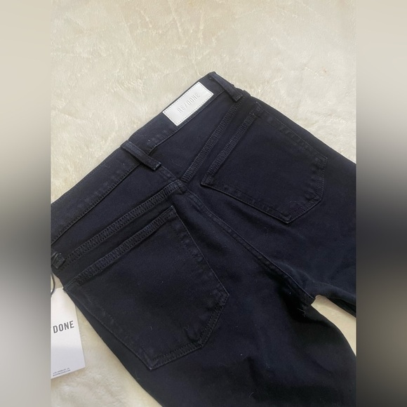 Re/done 90s Mid-Rise Ankle Crop Jeans Dark Jet Blue Black Size 26 - Picture 8 of 15
